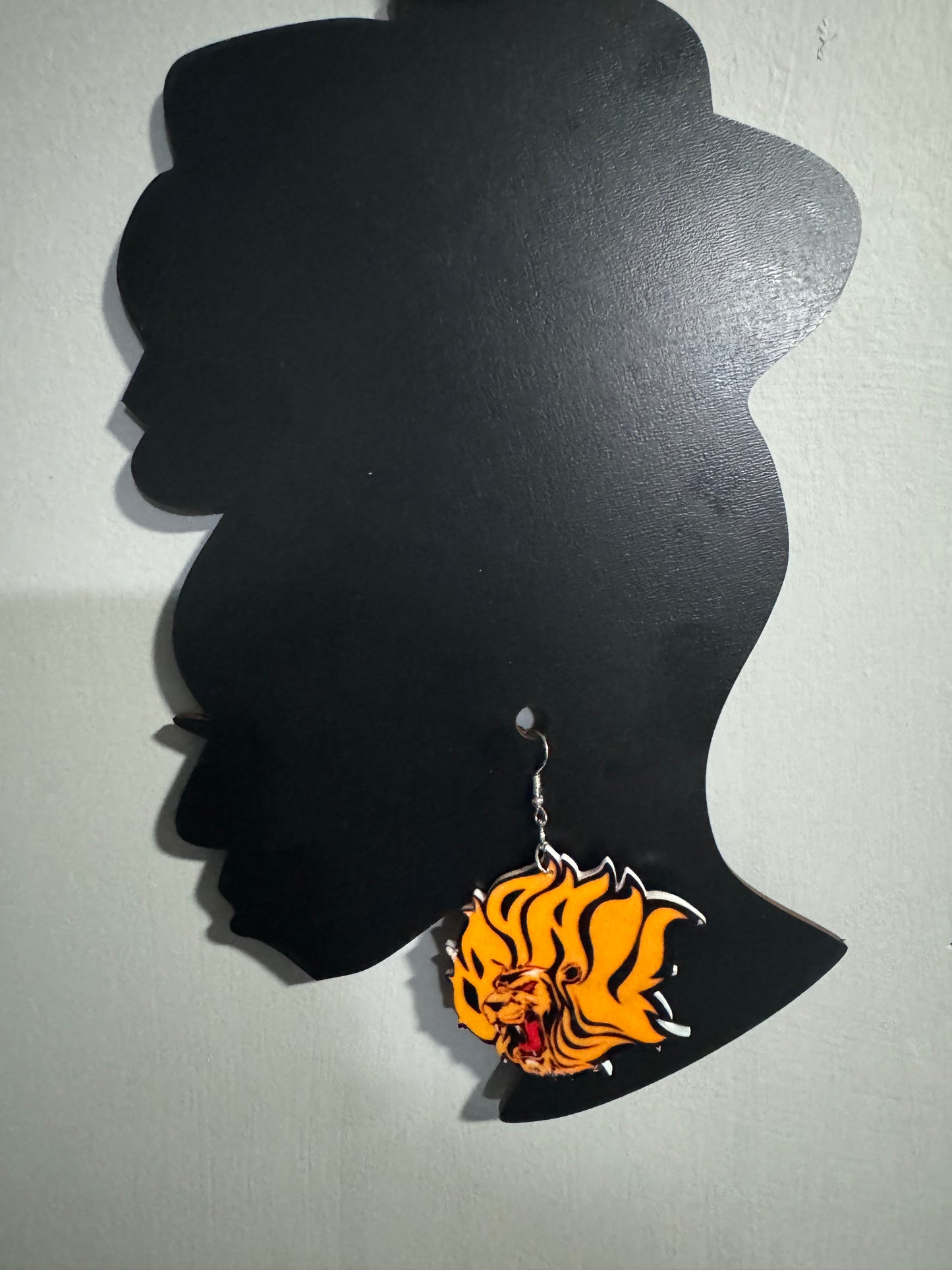 Lionhead earrings-opaque